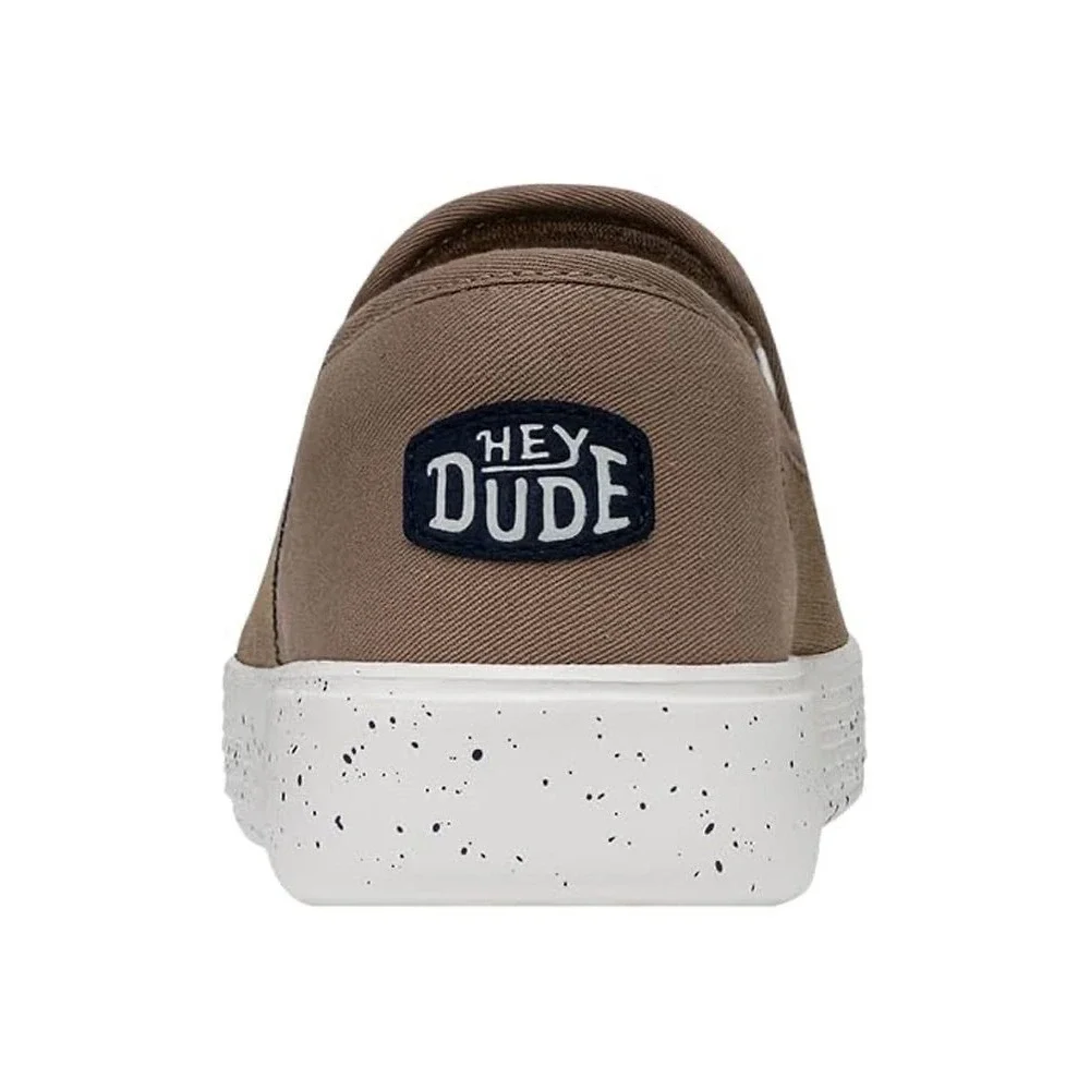 Hey Dude Wally Sox Brown Textile Slip On Loafers Speckled Sole Shoes Casual 10